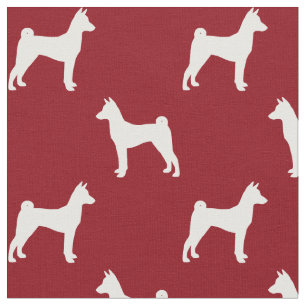 Basenji Silhouette-Muster-Rot Stoff