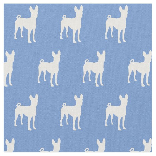 Basenji Silhouette Pet Light Blue Stoff (Nahaufnahme)