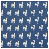 Basenji Silhouette Pet Navy Blue Stoff (Muster)