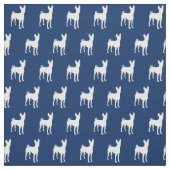 Basenji Silhouette Pet Navy Blue Stoff (Muster)