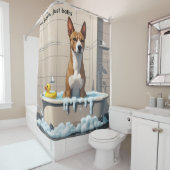 Basenji Sloppy Sleepy Niedlich Funny Duschvorhang (Beispiel)