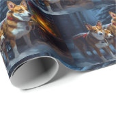 Basenji Snowy Sleigh Weihnachtsdekor Geschenkpapier (Rolleneckpunkt)