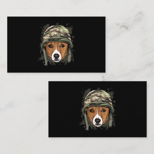 Basenji Soldier Veteran DogArmy Dog Lover 617 Visitenkarte (Vorne/Hinten)