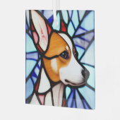 Basenji ‚Stainglas‘ Ornament Aus Glas (Vorderseite links)