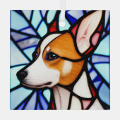 Basenji ‚Stainglas‘ Ornament Aus Glas (Rückseite)