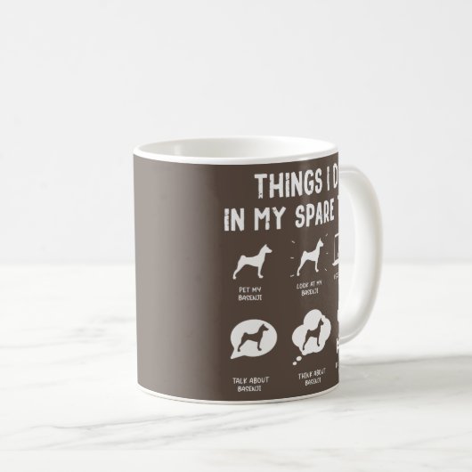 Basenji Things Do Spare Time Funny Dog Mom Dad Kaffeetasse (VorderseiteRechts)