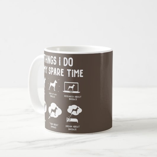 Basenji Things Do Spare Time Funny Dog Mom Dad  Kaffeetasse (Vorderseite Links)