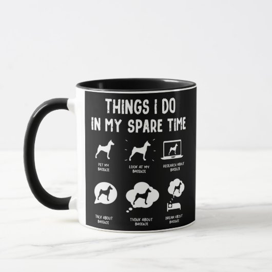 Basenji Things Do Spare Time Funny Dog Mom Dad  Tasse (Links)
