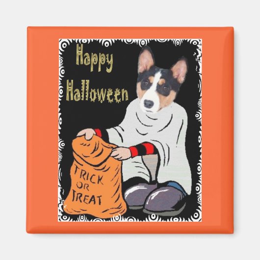 Basenji Trick oder Treat Magnet (Vorne)