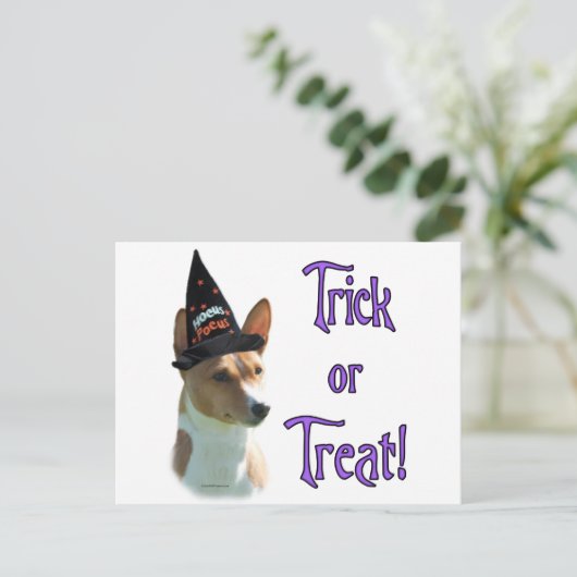 Basenji Trick Postkarte (Stehend Vorderseite)