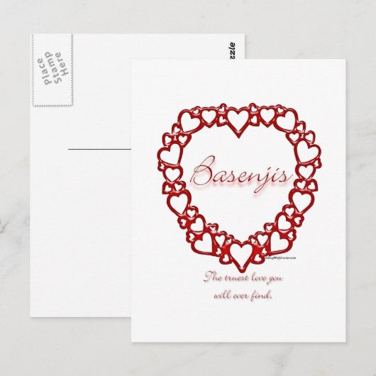 Basenji True Love Postkarte (Vorne/Hinten)