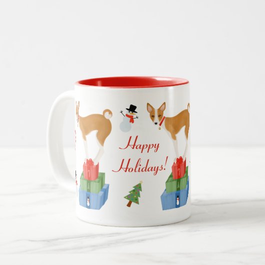 Basenji und Present Tasse (Vorderseite Links)