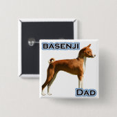 Basenji-Vater 4 Button (Vorne & Hinten)