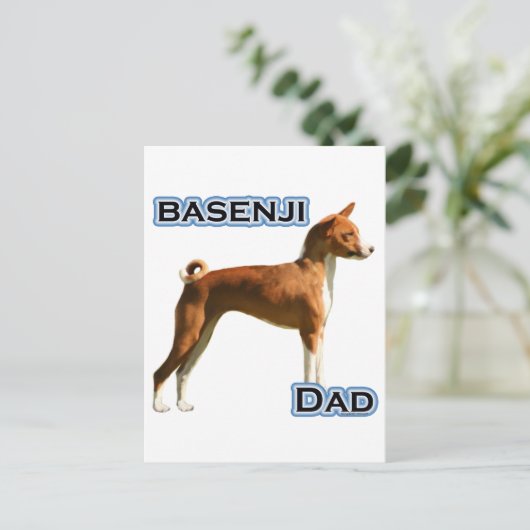 Basenji-Vater 4 Postkarte (Stehend Vorderseite)