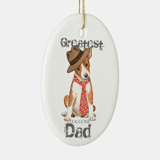 Basenji Vater Keramik Ornament (Rechts)
