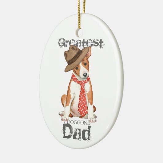 Basenji Vater Keramik Ornament (Links)