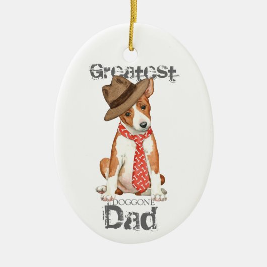 Basenji Vater Keramik Ornament (Vorne)