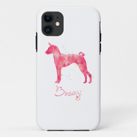 Basenji Watercolor Case-Mate iPhone Hülle (Rückseite)