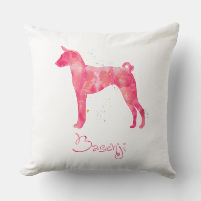Basenji Watercolor Kissen (Vorderseite)