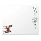Basenji Watercolor Monogram Personalisiert Notizblock (Vorderseite)
