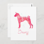 Basenji Watercolor Postkarte (Vorne/Hinten)