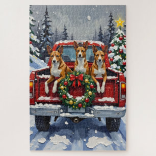 Basenji Weihnachten Rotes Lastwagen Urlaub Puzzle
