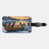 Basenji-Weihnachtsboot-Feiertag Gepäckanhänger (Rückseite horizontal)