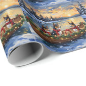 Basenji-Weihnachtsboot-Feiertag Geschenkpapier (Rolleneckpunkt)