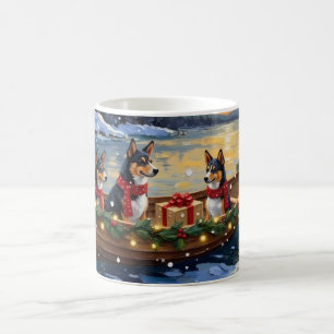 Basenji-Weihnachtsboot-Feiertag Kaffeetasse
