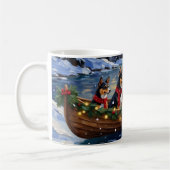 Basenji-Weihnachtsboot-Feiertag Kaffeetasse (Links)