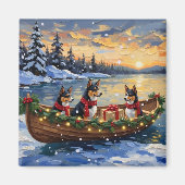 Basenji-Weihnachtsboot-Feiertag Magnet (Vorne)