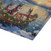 Basenji-Weihnachtsboot-Feiertag Schneidebrett (Ecke)