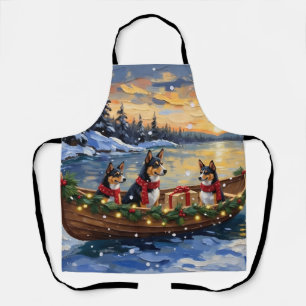 Basenji-Weihnachtsboot-Feiertag Schürze