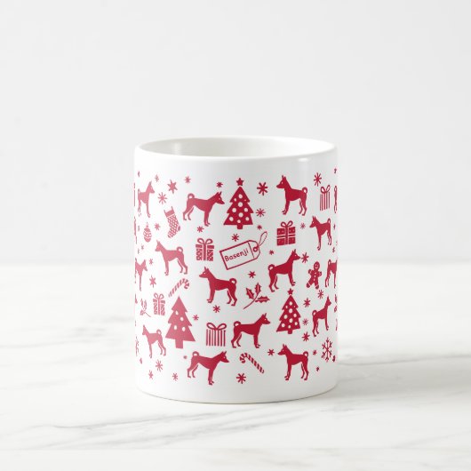 Basenji Weihnachtsdesign Kaffeetasse (Mittel)