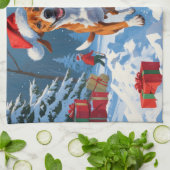 Basenji Weihnachtsfest Schneeszene Geschirrtuch (Gefaltet)