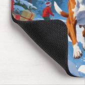 Basenji Weihnachtsfest Schneeszene Mousepad (Ecke)