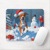Basenji Weihnachtsfest Schneeszene Mousepad (Mit Mouse)