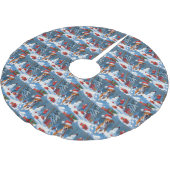 Basenji Weihnachtsfest Schneeszene Polyester Weihnachtsbaumdecke (Schrägansicht)