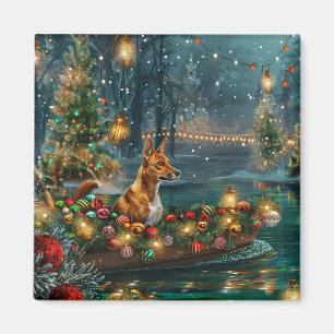 Basenji Weihnachtsfestliche Reise Magnet
