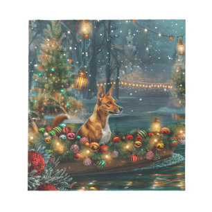 Basenji Weihnachtsfestliche Reise Notizblock