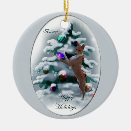 Basenji Weihnachtsgeschenke Ornament (Vorne)
