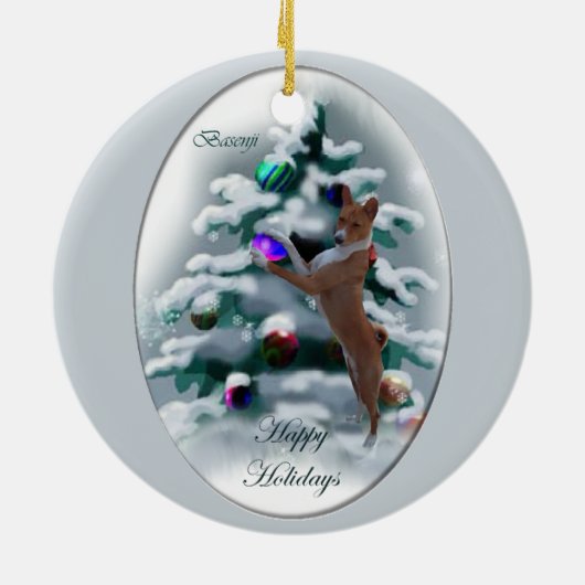 Basenji Weihnachtsgeschenke Ornament (Hinten)