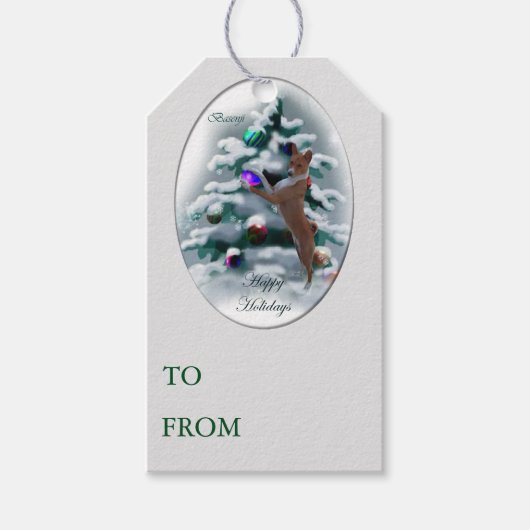 Basenji Weihnachtsgeschenke Tags Geschenkanhänger (Vorderseite)