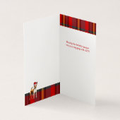 Basenji Weihnachtshund Rot und Grün Urlaub Kariert (Innenseite)