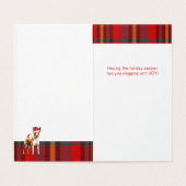 Basenji Weihnachtshund Rot und Grün Urlaub Kariert (Innenseite Aufgefaltet)