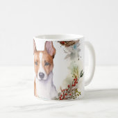 Basenji-Weihnachtskranz Festiver Hund Kaffeetasse (VorderseiteRechts)
