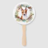 Basenji Weihnachtskraut Festliche Jungfrau Fächer (Vorderseite)