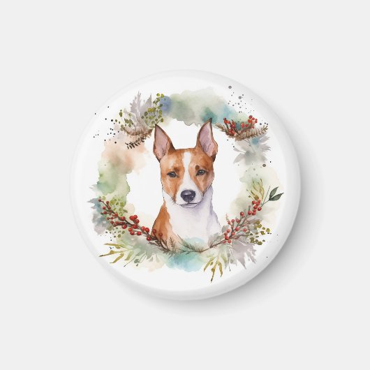 Basenji Weihnachtskraut Festliche Jungfrau Magnet (Vorne)