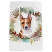 Basenji Weihnachtskraut Festliche Jungfrau Mittlere Geschenktüte (Rückseite)
