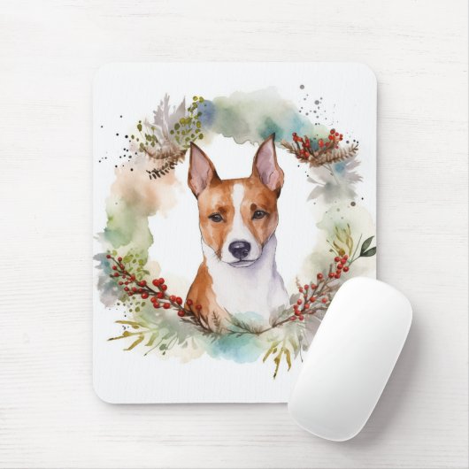 Basenji Weihnachtskraut Festliche Jungfrau Mousepad (Mit Mouse)